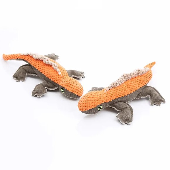 Lizard-Shaped Soft Stuffed Plush Dog Chew Toy for Fun and Play - Picture 7 of 7